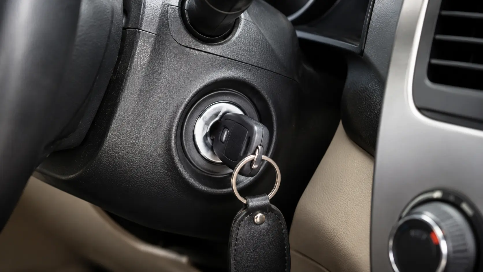 Ignition repair service on a car dashboard